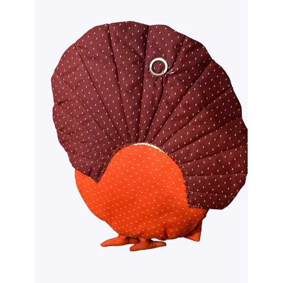Thanksgiving Turkey Shaped Wall Hanging Decoration Sewn Fabric Fall Colors - Picture 8 of 10